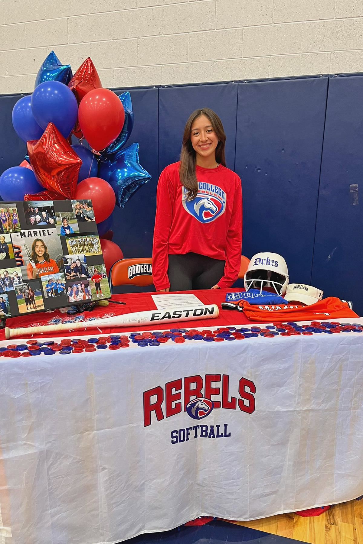 Bridgeland High School senior Mariel Medrano signed a letter of intent to play softball at Hill Junior College.